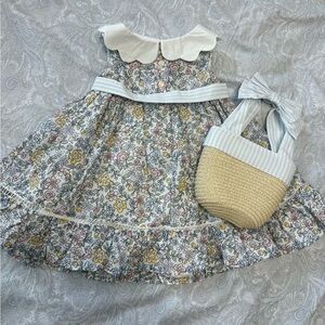cupcakes & cashmere Floral Kids Dress with Matching Bag